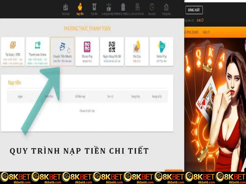 Chi tiết cách nạp tiền 8KBET chuẩn xác nhất